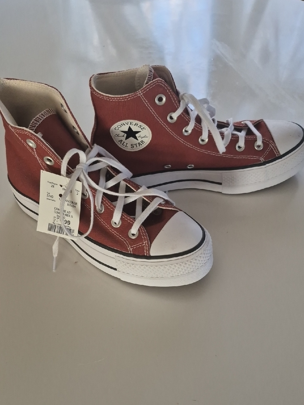 Converse All Star High Top Sneakers - Rust / White
